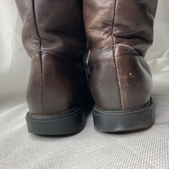VTG Orvis Brown Leather Fleece Lined Knee Boots - Picture 4 of 16